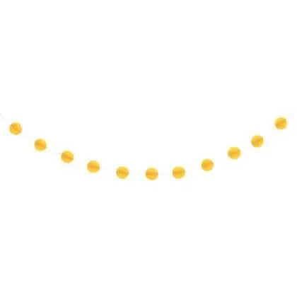 Tissue Paper Honeycomb Ball Sunflower Yellow Garland-7Ft - Party Expo