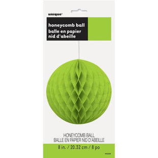 Paper Honeycomb Neon Lime Green Ball 8" - SKU:63229 - UPC:011179632299 - Party Expo