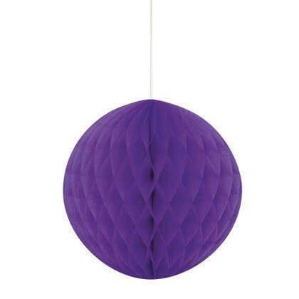 Paper Honeycomb Neon Purple Ball 8" - SKU:63228 - UPC:011179632282 - Party Expo