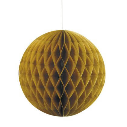Paper Honeycomb Party Ball - Gold 8" - SKU:63225 - UPC:011179632251 - Party Expo