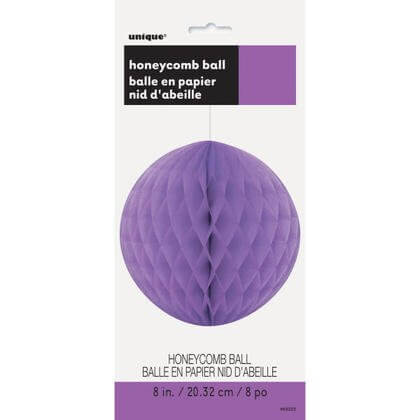 Paper Honeycomb Party Purple Ball 8" - SKU:63222 - UPC:011179632220 - Party Expo