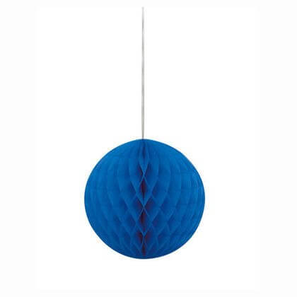 Paper Honeycomb Party Royal Blue Ball 8" - SKU:64253 - UPC:011179642533 - Party Expo