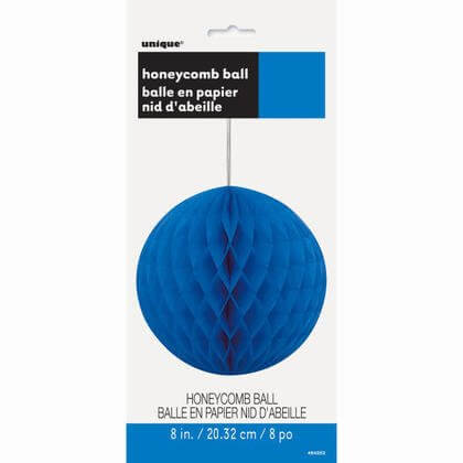 Paper Honeycomb Party Royal Blue Ball 8" - SKU:64253 - UPC:011179642533 - Party Expo