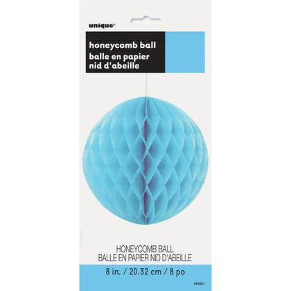 Paper Honeycomb Powder Blue Ball 8" - SKU:63221 - UPC:011179632213 - Party Expo