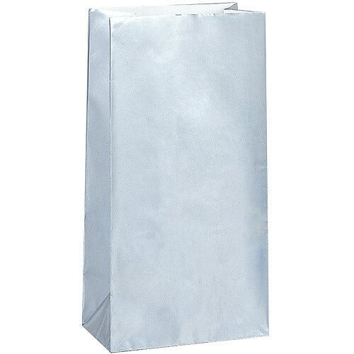Paper Party Bags -Silver Metallic - SKU:59018 - UPC:011179590186 - Party Expo