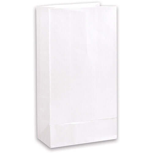 Paper Party Bags -White - SKU:59011W - UPC:011179590117 - Party Expo