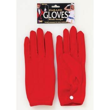 Parade Gloves Short. with Snaps Red - SKU:68187 - UPC:721773681875 - Party Expo