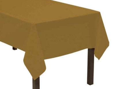 Party Essentials Heavy Duty Plastic Tablecover - Gold (54x108) - SKU:54108MGO - UPC:098382009254 - Party Expo