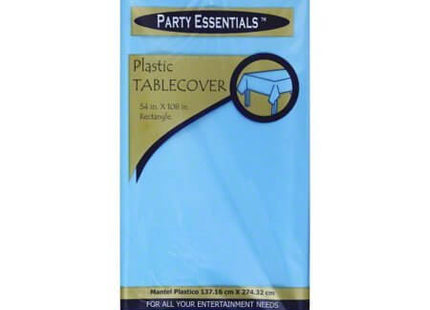 Party Essentials Heavy Duty Plastic Tablecover - Neon Blue (54x108) - SKU:54108NBL - UPC:098382009582 - Party Expo