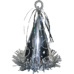 Party Hat Balloon Weight - Silver - SKU:2167 - UPC:026635106825 - Party Expo