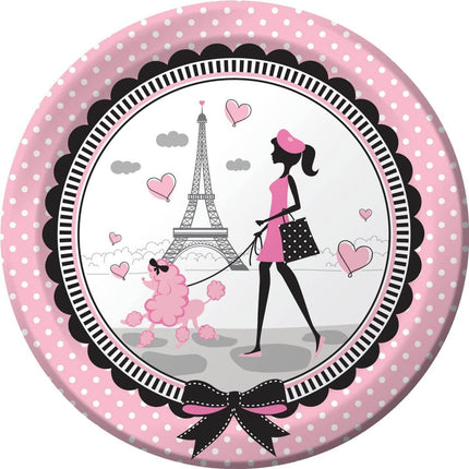 Party In Paris 9" Plate ( 8 count) - SKU:425584 - UPC:039938202330 - Party Expo