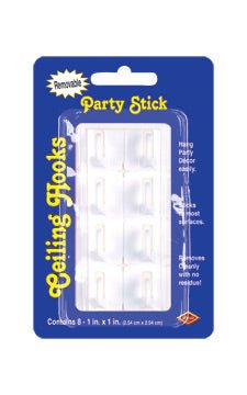 Party Stick Ceiling Hooks - SKU:57075 - UPC:034689570752 - Party Expo
