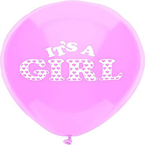 PartyMate - 12" It's A Girl! Latex Balloons Pink (8ct) - SKU:72392 - UPC:071444723923 - Party Expo