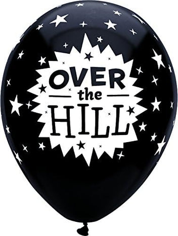 PartyMate - 12" Over The Hill Latex Balloons - Black (6ct) - SKU:42862 - UPC:071444428620 - Party Expo