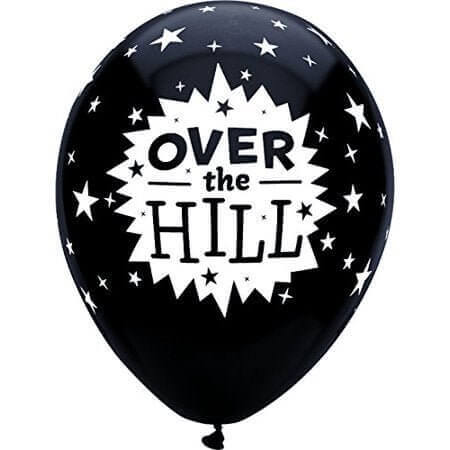 PartyMate - 12" Over The Hill Latex Balloons - Black (6ct) - SKU:42862 - UPC:071444428620 - Party Expo