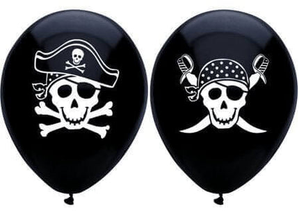 PartyMate - 12" Pirates Latex Balloons - Black (8ct) - SKU:63794 - UPC:071444637947 - Party Expo
