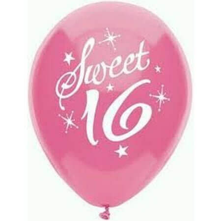 PartyMate - 12" Sweet 16 Sparkles & Stars Latex Balloons (8ct) - SKU:19194 - UPC:071444191944 - Party Expo