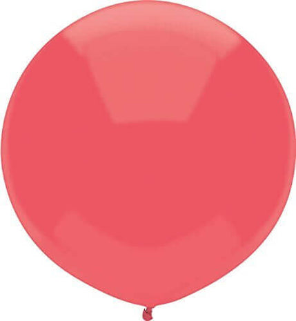 PartyMate - 17" Round Latex Balloons - Watermelon Red (3ct) - SKU:67196 - UPC:071444671965 - Party Expo