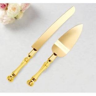 Pastry Knife and Shovel - Gold - SKU:100045 - UPC:013051738617 - Party Expo