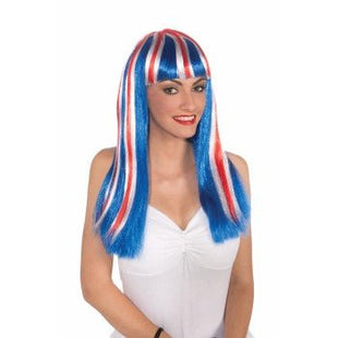 Patriotic Long Wig - SKU:70328 - UPC:721773703287 - Party Expo