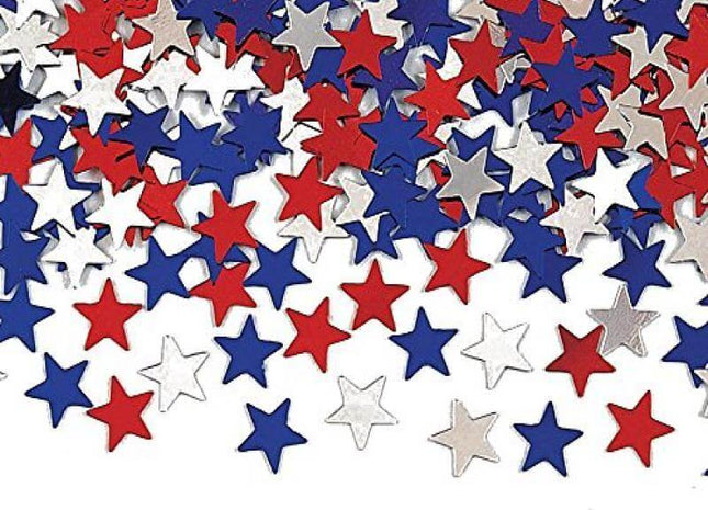 Patriotic Patriotic Stars Confetti - Red, White, & Blue - SKU:02016- - UPC:039938010218 - Party Expo