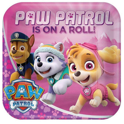 Paw Patrol Girl 9" Square Plates (8 count) - SKU:551665 - UPC:013051674694 - Party Expo