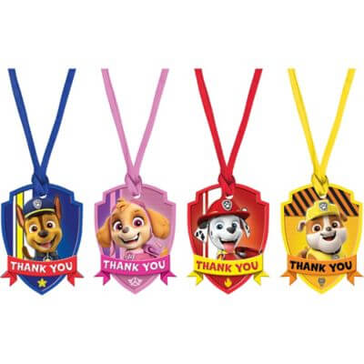 Paw Patrol Adventures - Birthday Party Cardboard Thank You Tags - SKU:262441 - UPC:192937108895 - Party Expo