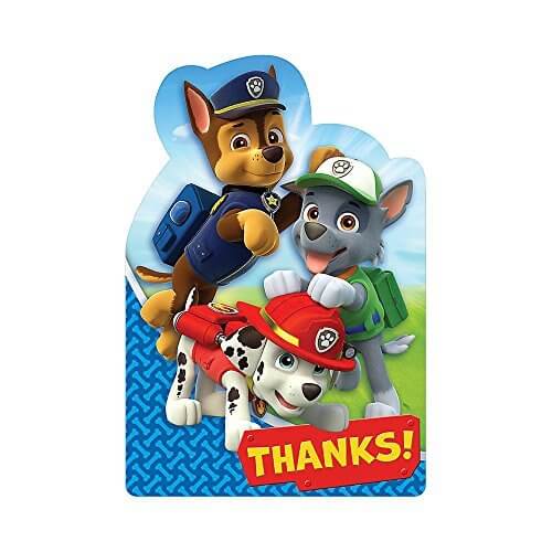 Paw Patrol - Thank You Notes - SKU:481462 - UPC:013051537807 - Party Expo