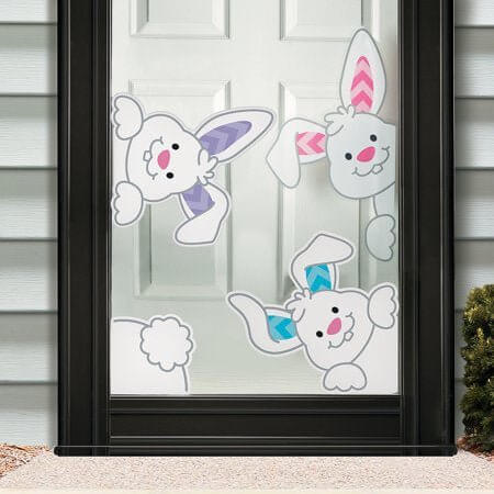 Peeking Bunnies Window Cling (4pcs) - SKU:3L-13758643 - UPC:889070628358 - Party Expo