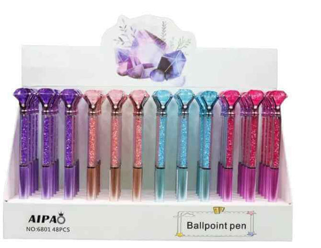 Pen Glitter Diamond ( 1 count) - SKU:6801-48Pcs - UPC:681402387953 - Party Expo