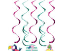 Pineapple Party Swirl Dizzy Dangler Decorations - Pink - SKU:332431 - UPC:039938511371 - Party Expo