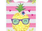 Pineapple Printed Decorative Loot Bags - Pink & Yellow - SKU:332429 - UPC:039938511357 - Party Expo