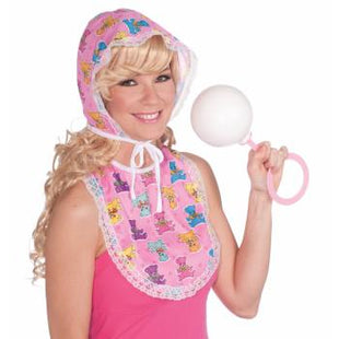 Pink Baby Bib & Bonnet Kit - SKU:51430 - UPC:721773514302 - Party Expo