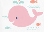 Pink Baby Whale Beverage Napkins (16ct) - SKU:322189 - UPC:039938389147 - Party Expo