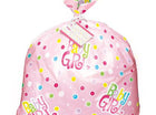 Baby Shower - Pink Dot Jumbo Plastic Bag - SKU:61865 - UPC:011179618651 - Party Expo