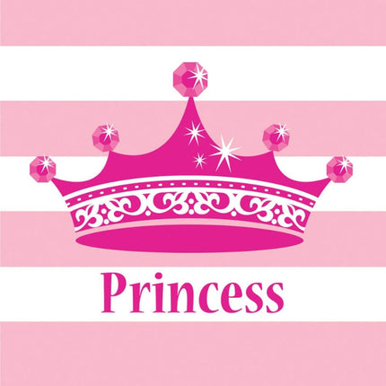 Pink Princess Royalty - Lunch Napkins (16ct) - SKU:665081- - UPC:039938122850 - Party Expo