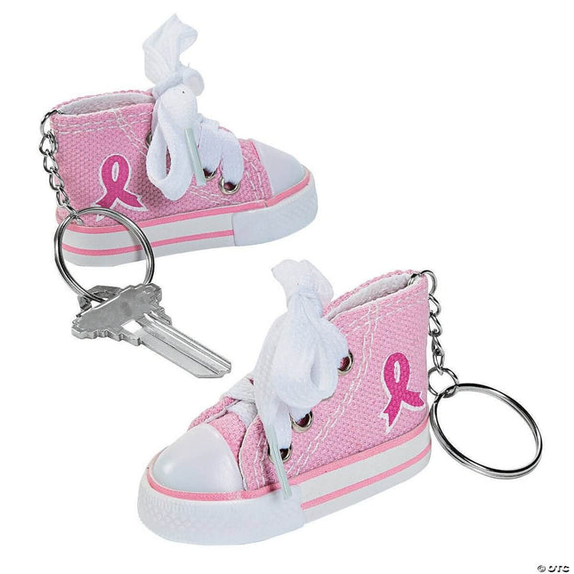 Pink Ribbon Sneaker Key Chain - SKU:3L13657933 - UPC:886102936047 - Party Expo