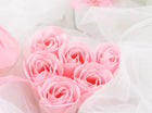 Pink Scented Rose Favor Soap Gift Box with Ribbon - Pack 6 - SKU: - UPC:234275780637 - Party Expo
