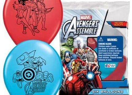 Pioneer - 12" Avengers Assemble Latex Balloons (6ct) - SKU:91737 - UPC:071444917377 - Party Expo