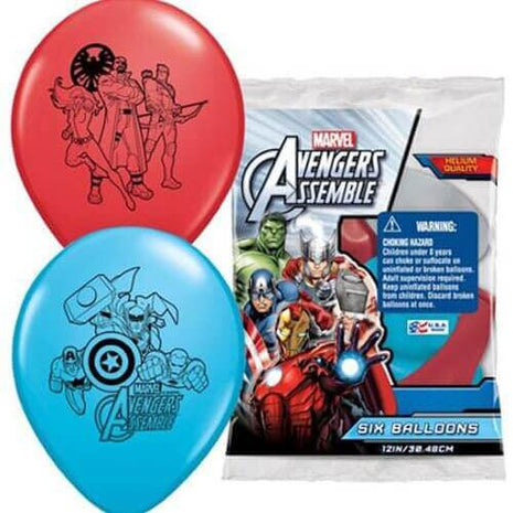 Pioneer - 12" Avengers Assemble Latex Balloons (6ct) - SKU:91737 - UPC:071444917377 - Party Expo