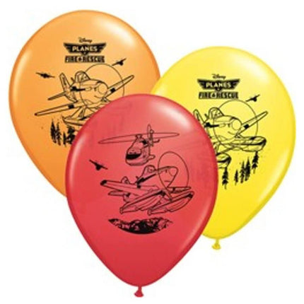 Pioneer - 12" Disney Planes Fire & Rescue Latex Planes - Multicolor (6ct) - SKU:18603 - UPC:071444186032 - Party Expo