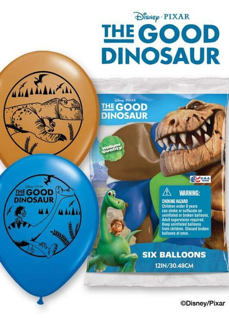 Pioneer - 12" Disney's The Good Dinosaur Latex Balloons (6ct) - SKU:23072 - UPC:071444230728 - Party Expo