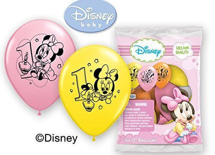 Pioneer - 12" Minnie Mouse 1st Birthday Latex Balloons (6ct) - SKU:30848 - UPC:071444308489 - Party Expo