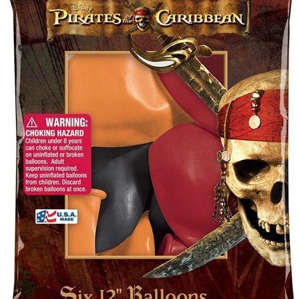 Pioneer - 12" Pirates of the Caribbean Latex Balloons (6ct) - SKU:63588 - UPC:071444635882 - Party Expo