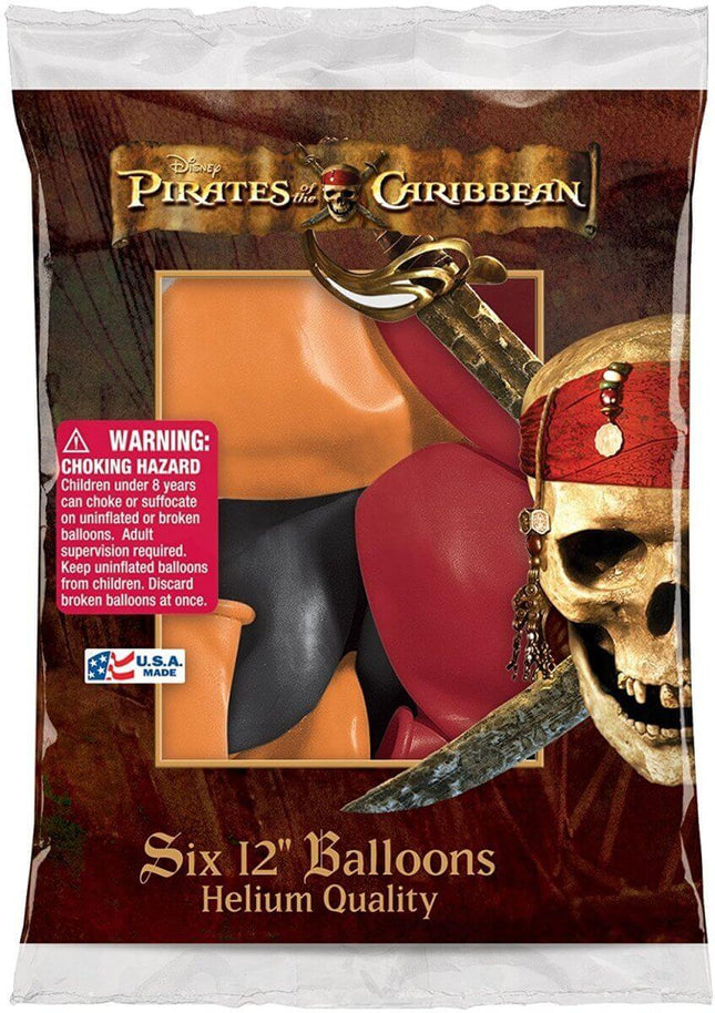 Pioneer - 12" Pirates of the Caribbean Latex Balloons (6ct) - SKU:63588 - UPC:071444635882 - Party Expo