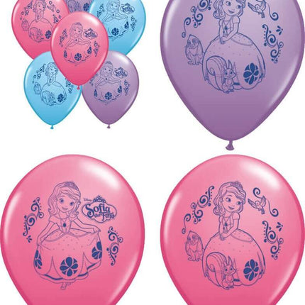 Pioneer - 12" Sofia the First Latex Balloons - Multicolor (6ct) - SKU:41979 - UPC:071444419796 - Party Expo