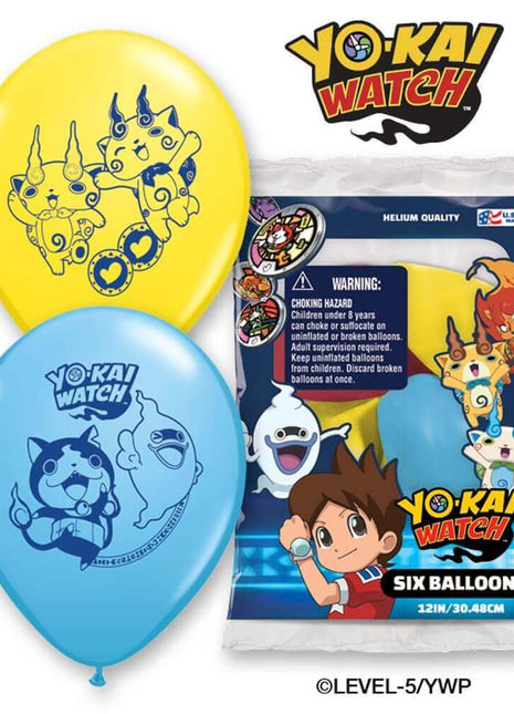 Pioneer - 12" Yo-Kia Watch Latex Balloons - Multicolor (6ct) - SKU:45276 - UPC:071444452762 - Party Expo