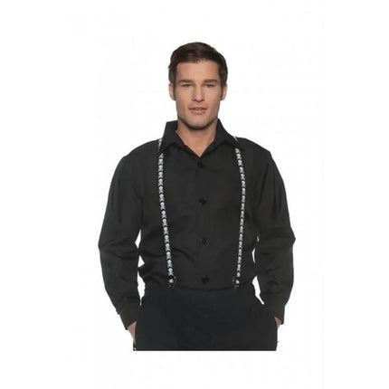 Pirate Skulls And Bones Suspenders - Party Expo