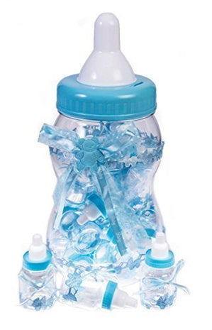Plastic Baby Bottle Piggy Bank - Blue - SKU:CP82296 - UPC:646573822962 - Party Expo