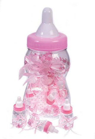 Plastic Baby Bottle Piggy Bank - Pink - SKU:CP82297 - UPC:646573822979 - Party Expo
